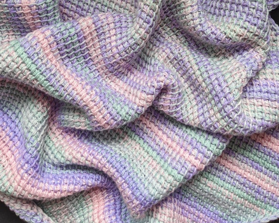 Licorne Fade Baby Blanket Crochet Tunisien Couverture Etsy