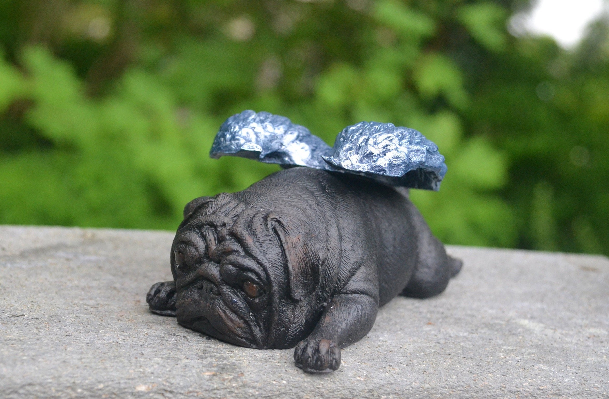 Pet memorial Angel pug figurine Pug gift for her Blue angel Etsy