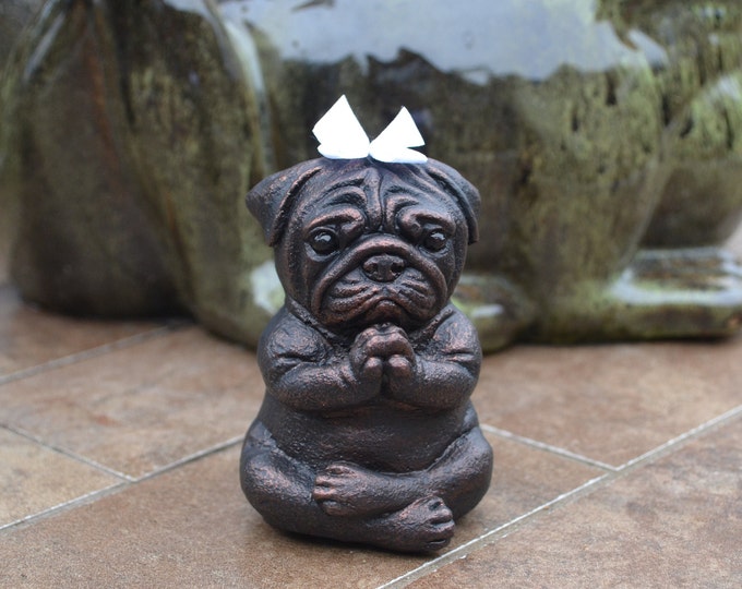Bronze Budha Pug Pug Statue Birthday for Her Pug Mom Gift Etsy