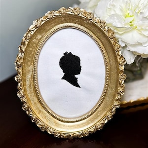 Custom Embroidered Silhouette Portrait | Heirloom Profile Keepsake | Personalized Fabric Art for Frame | Child Silhouette Cameo Embroidery