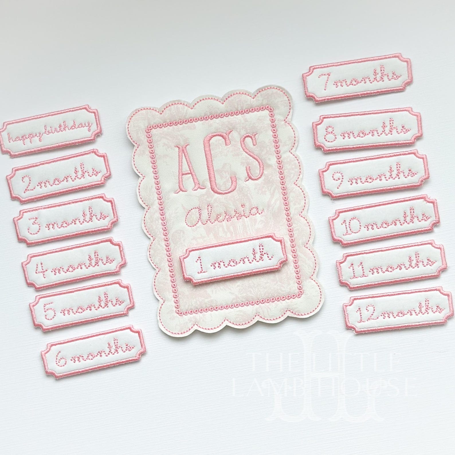 Pink Toile Baby Milestone Keepsake – Personalized Grandmillennial Baby ...
