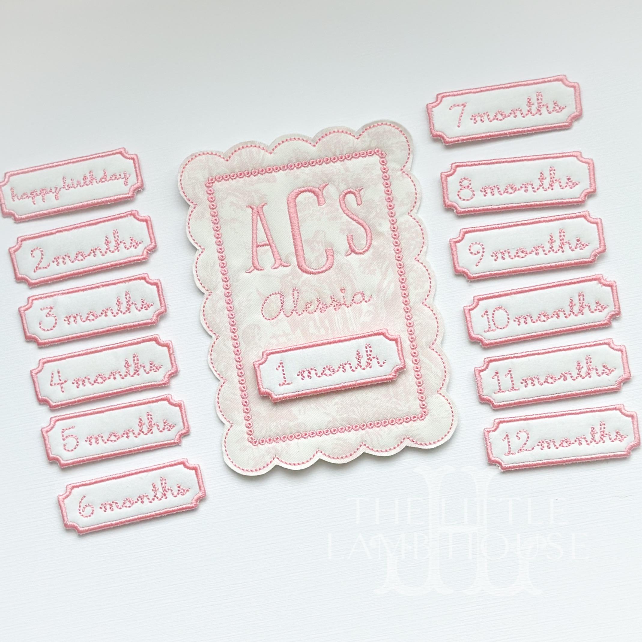Pink Toile Baby Milestone Keepsake – Personalized Grandmillennial Baby ...