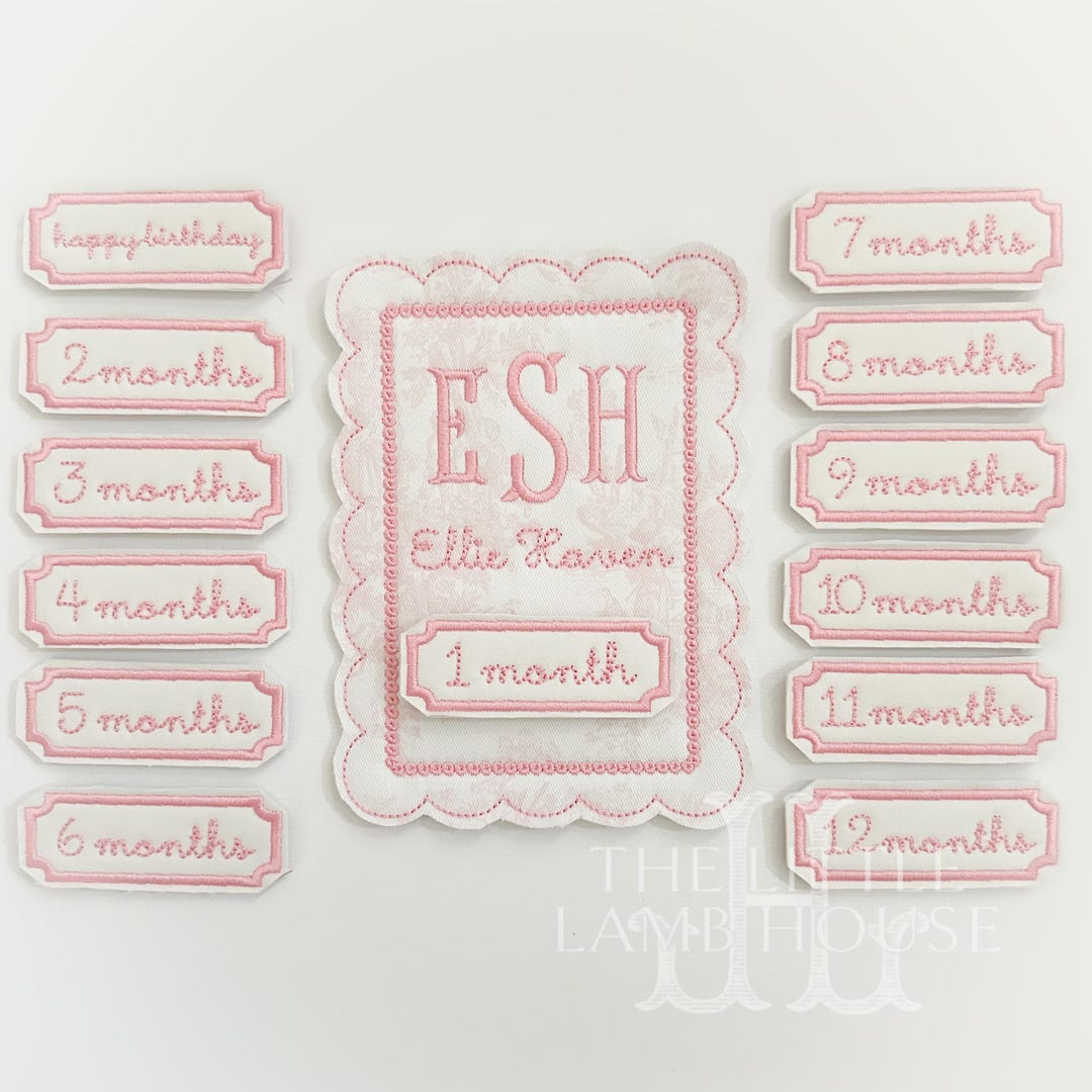 Pink Toile Baby Milestone Keepsake – Personalized Grandmillennial Baby ...