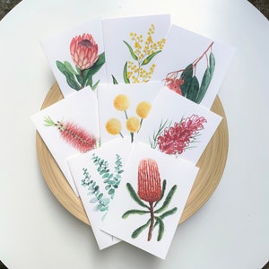 Australian Native Flower Greeting Cards, Watercolour Botanical Greeting Cards, Watercolour Floral Prints image 1