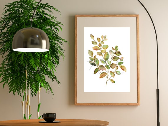 Watercolor Leaves Art Print: Botanical Autumn Wall Decor