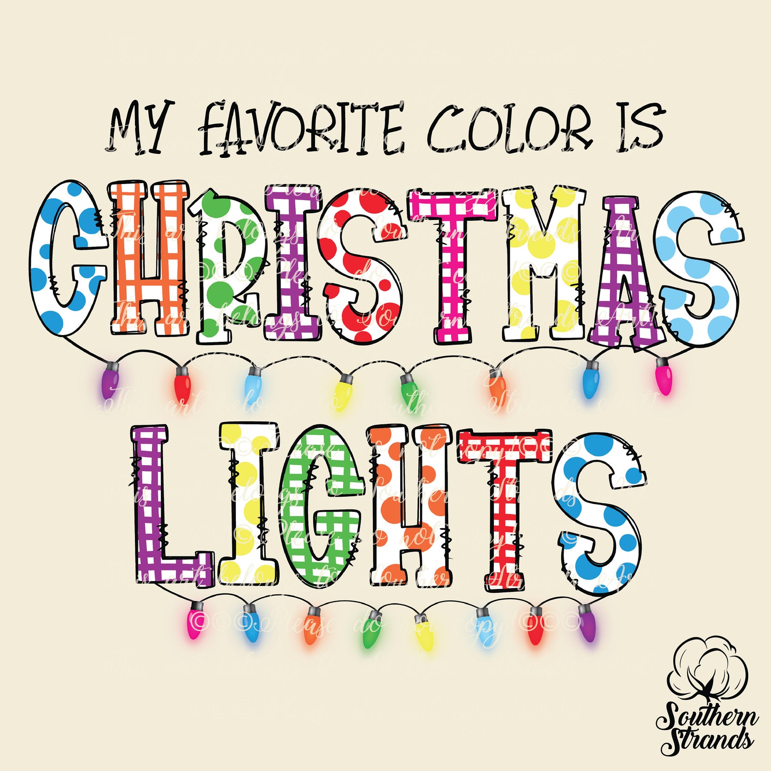 My Favorite Color is Christmas Lights Sublimation/printable Etsy