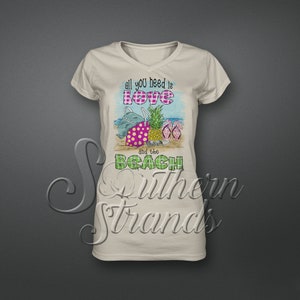 PNG &quot;All you Need is Love and the Beach&quot;  - Digital Download Design + Free Mockup