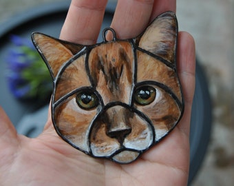 Katzenbesitzer Geschenk benutzerdefinierte Glas Katze Mosaiken, Foto Katze Haustier mit Haken bestellen, handgemachte Pin personalisiert, Haustier Denkmal, kaufen ukrainisch