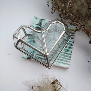Buy UKRAINE Personalized stained glass heart wedding ring box, proposal ring box, glass ring box, ring bearer box, glass jewelry box