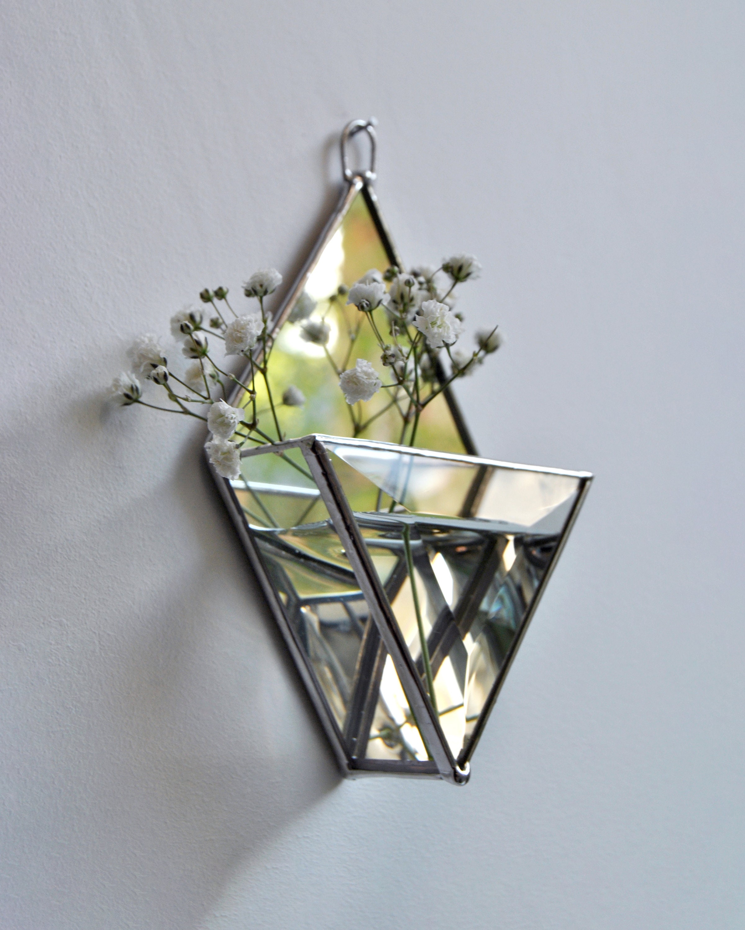 Small Hanging Glass Wall Planters Small Stained Glass Etsy