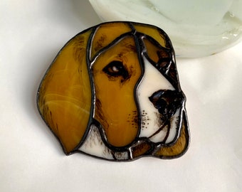 Broche de foto de cachorro personalizado: presente de vidro feito à mão em memória de animais de estimação