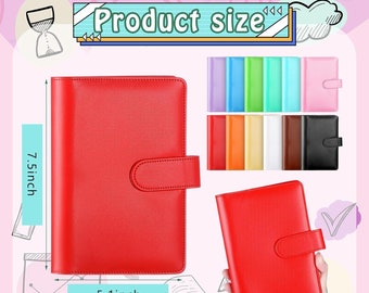 A6 PU Leather Budget Binder (Not Include A6 Filler Paper, A6 Binder Pocket)