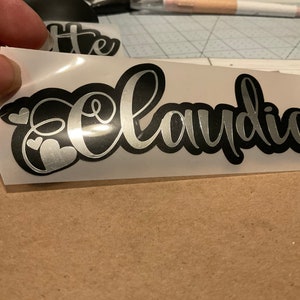 Holographic Silver Vinyl Name Decal, Name Sticker, Custom Stickers, Custom Name Sticker, Decals For Cars, Decal Stickers, Decals For Cups