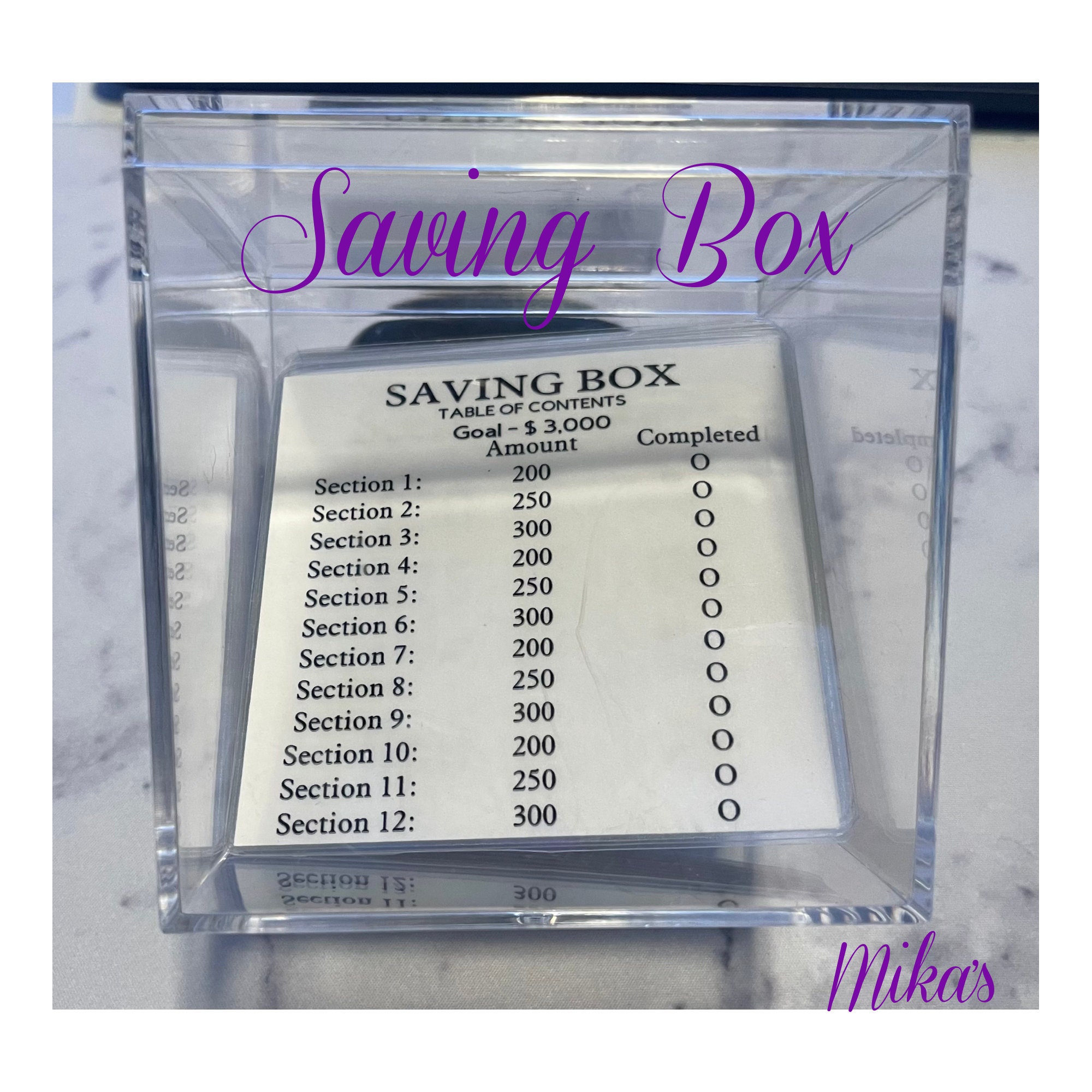 2.5k Saving Challange Box Acrylic Box | Cash Envelopes | Sinking Funds Budget System