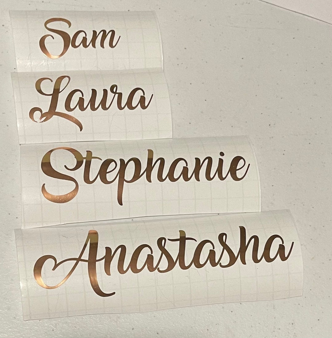 Rose Gold Vinyl Name Decal Name Sticker Custom Stickers Etsy