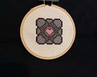 Companion Cube Cross Stitch