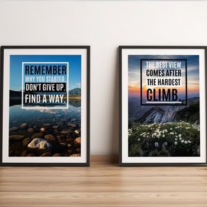 Motivational Posters Inspirational Quotes Set of 6 Prints Motivational Wall Art For Home Office, Gym, School Classroom and Bedroom A4 image 2