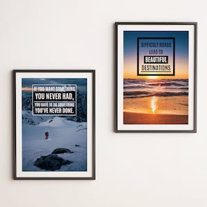 Motivational Posters Inspirational Quotes Set of 6 Prints Motivational Wall Art For Home Office, Gym, School Classroom and Bedroom A4 image 3