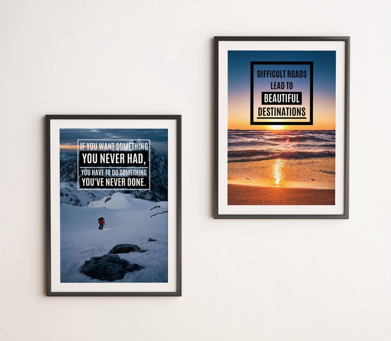 Motivational Posters Inspirational Quotes Set of 6 Prints Motivational Wall Art For Home Office, Gym, School Classroom and Bedroom A4 image 3