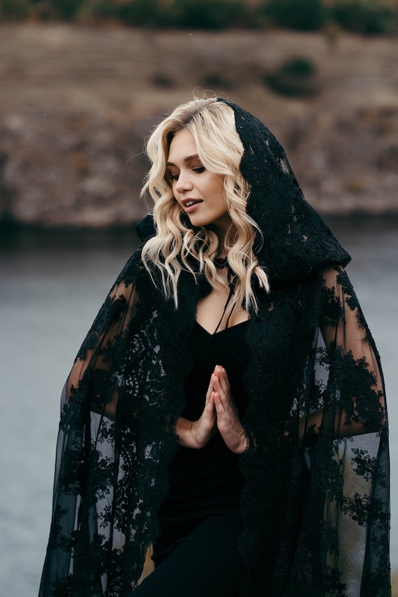 Black lace cloak discount