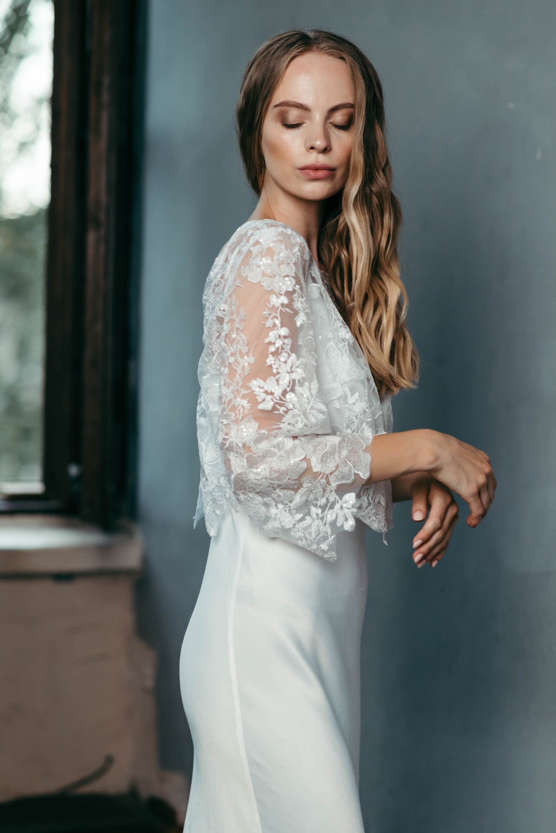 Bridal Top - Lace Wedding Top - White Blouse - Bridal Separates