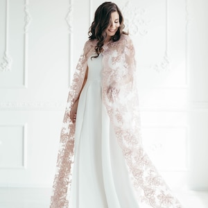 Lace Cape, Wedding Cape, Bridal Cape, Cape Veil, Lace Veil, Tulle Cape, Alternative Veil, Wedding Dress Cover Up, Lace Cloak