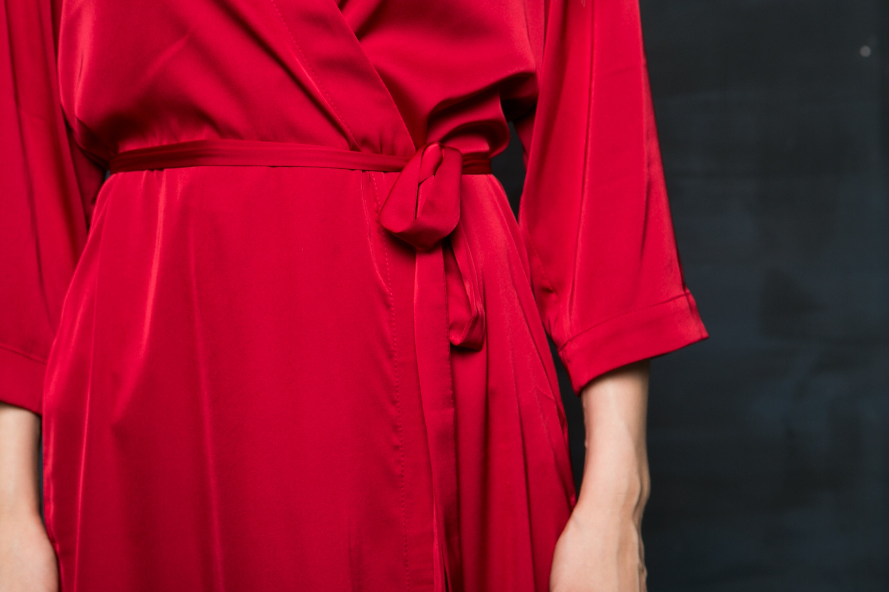 Red Robe Red Kimono Robes For Bridesmaids Long Robe Bridal Etsy