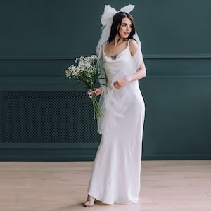 Simple Wedding Dress, Slip Dress, Satin Dress, Elopement Dress, Reception Dress, Boho Wedding Dress