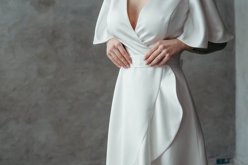 Boho Wedding Dress, Elopement Dress, Beach Wedding Dress, Bohemian Wedding Dress, Wedding Gown, Simple Wedding Dress image 7