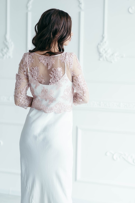 Wedding Dress Top, Wedding Dress Topper, Lace Bridal Top, Bridal Top  Separate, Lace Wedding Top, Wedding Bolero, Lace Bolero, Pink Lace Top -  Etsy