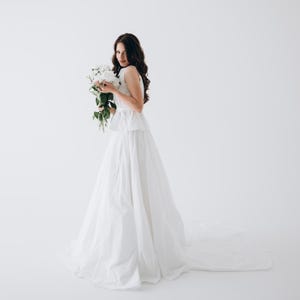 White Taffeta Skirt with Train & Pockets · Bridal Skirt · Wedding Skirt · Bridal Separates