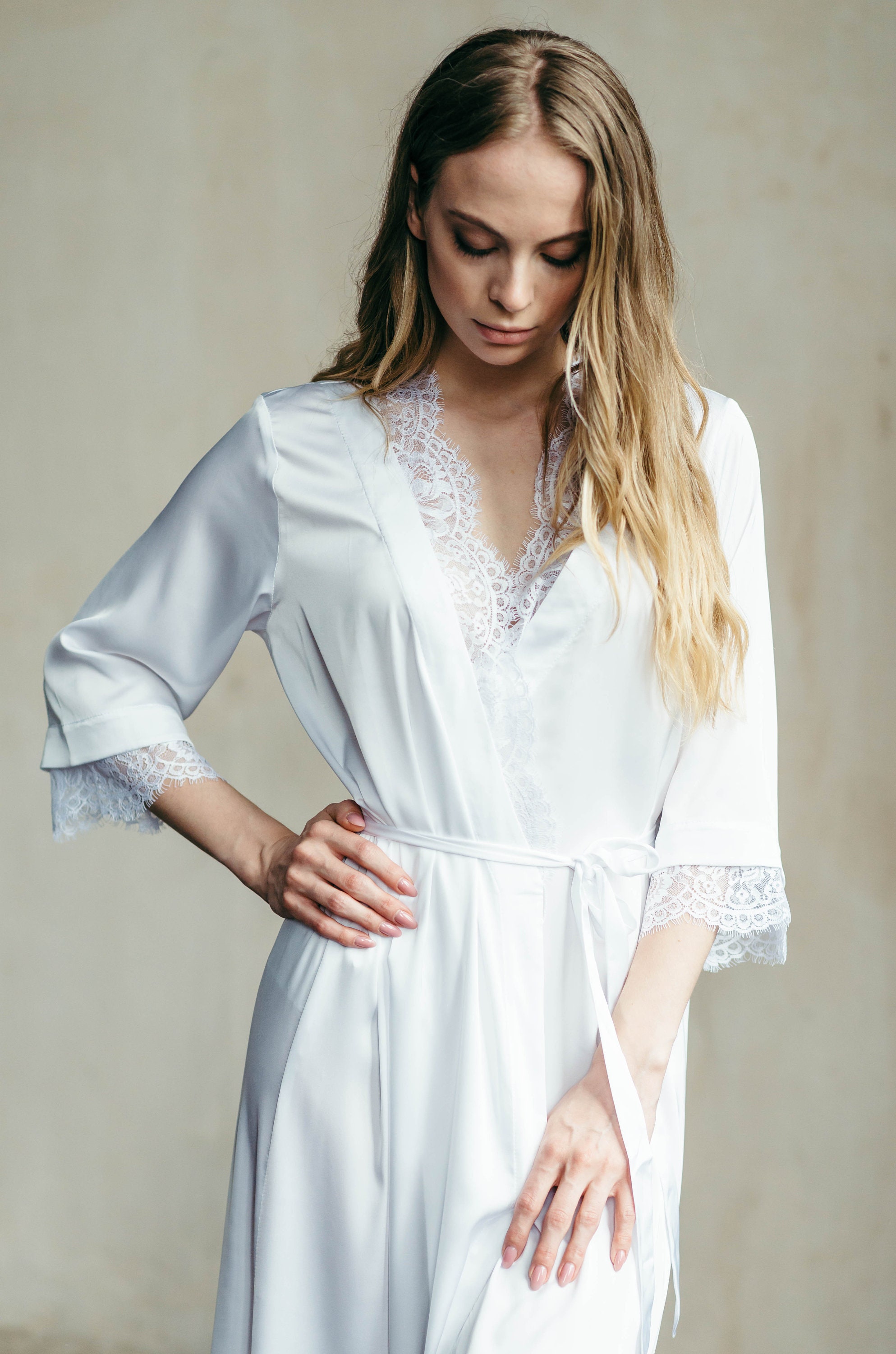 Leather Robe White Long White Robe, White Wedding Robe, Bridal Robe, Long Robe, White ...