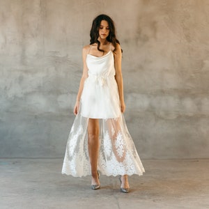 Detachable Lace Wedding Overskirt: Boho Bridal Train