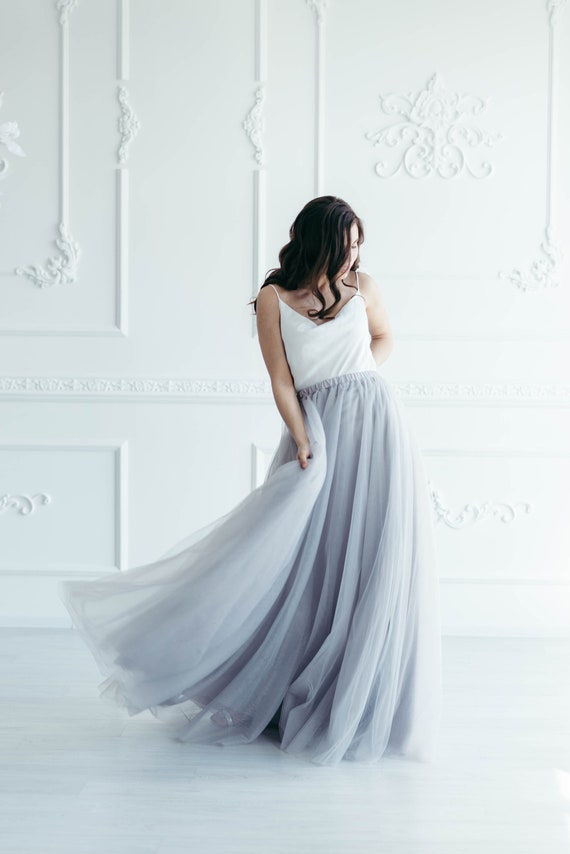 Bridal Skirt Long Tulle Bridesmaid Skirt Wedding Separates | Etsy