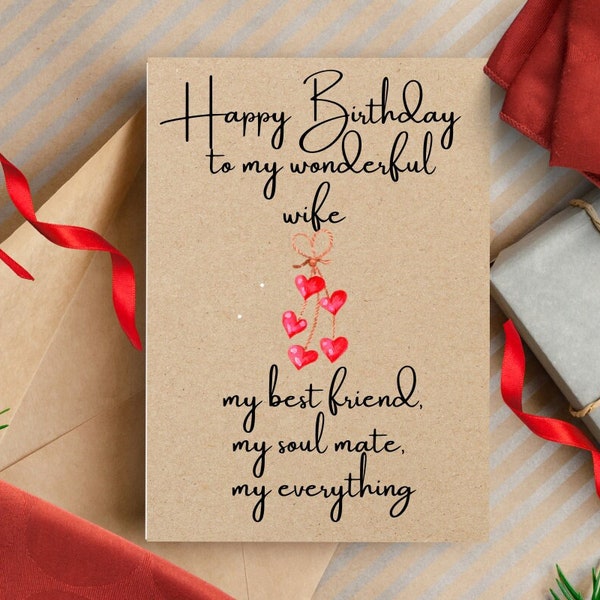 Romantic Wife Birthday Card - Romantic Birthday Card For Wife - Cute Birthday Card For Wife - Special Wife Card - Birthday