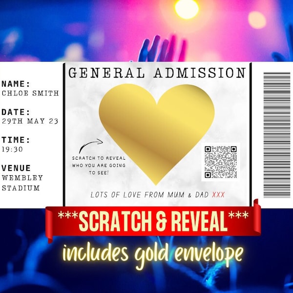 Surprise Concert Festival Gig Ticket Gift