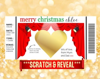 Personalized Surprise Theater Card | Personalized Surprise bithday Tickets | Surprise Reveal For theater| Scratch Off Surprise play panto