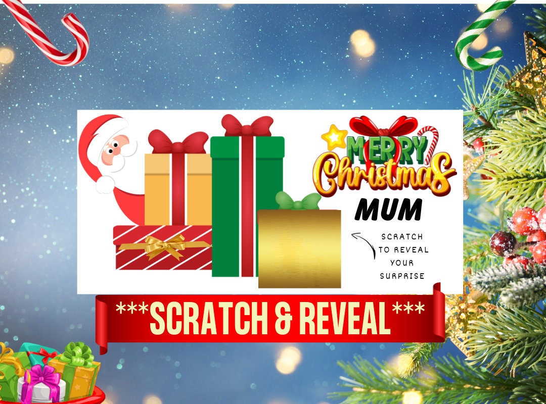 Christmas Scratch Card Christmas Scratch Card Reveal Etsy
