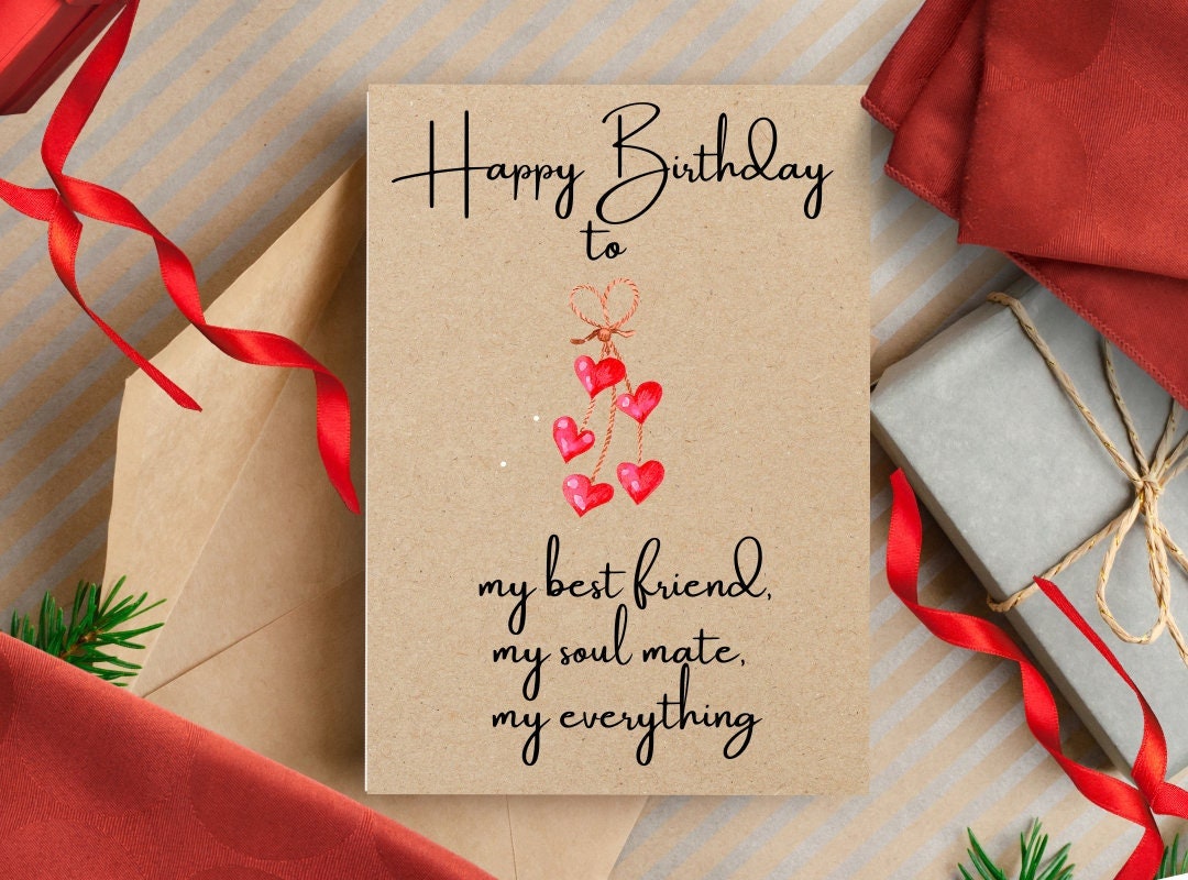Happy Birthday to My Soulmate Best Friend My Everything Birthday Card for  Girlfriend Boyfriend Husband Wife Fiance Romantic Birthday Card - Etsy, image size:1080x800