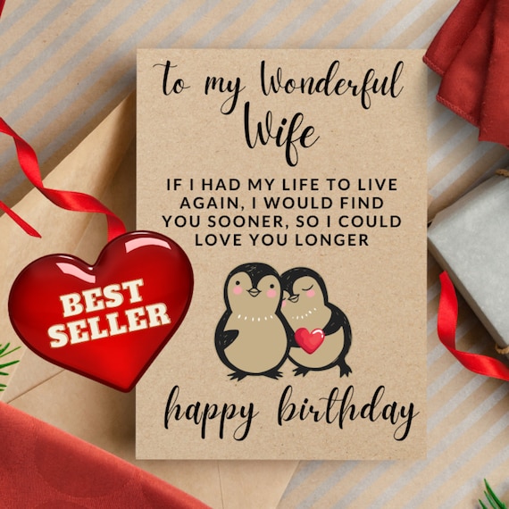 Birthday Card for Wife, Romantic Birthday Gift for Wife, Wonderful Wife  Birthday Card, Birthday Card, Cute Birthday Card for Wife -  Canada