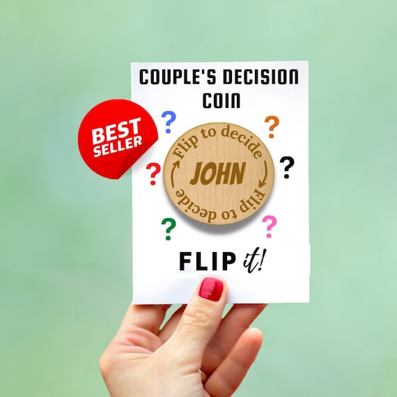 Decision coin, adult life, flip coin, funny present, Valentine's day, novelty gift