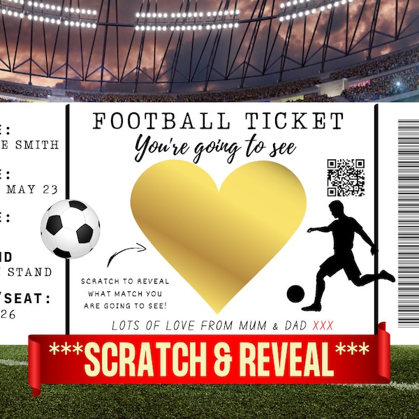 Surprise ticket | Football tickets | Sports Ticket | Boarding Pass Style | Match Ticket | Gift Giving | Surprise Event | Personalized vouchers