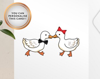 Cute Ducks in Love Valentine's Day Card - Etsy UK
