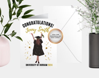 Personalised Graduation Card - Graduation Greeting Card - Graduated Card - Celebration Card - Girl Graduation Card - You Did It!