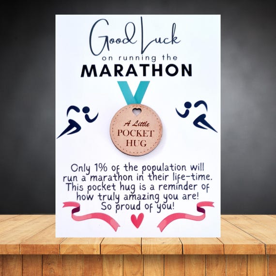 Good Luck for Your Marathon Gift Pocket Hug Runner Race Day Pick
