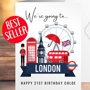Verrassingsreiskaart Londen - We gaan naar Londen-kaart - Gepersonaliseerde kaart CD060