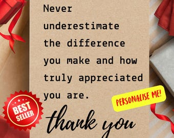 Employee Appreciation Card Thank You Card for Coworker Staff Workplace Recognition Team Morale Booster Work Anniversary Card Corporate Gift