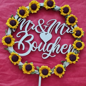 Sunflower Wedding Cake Topper