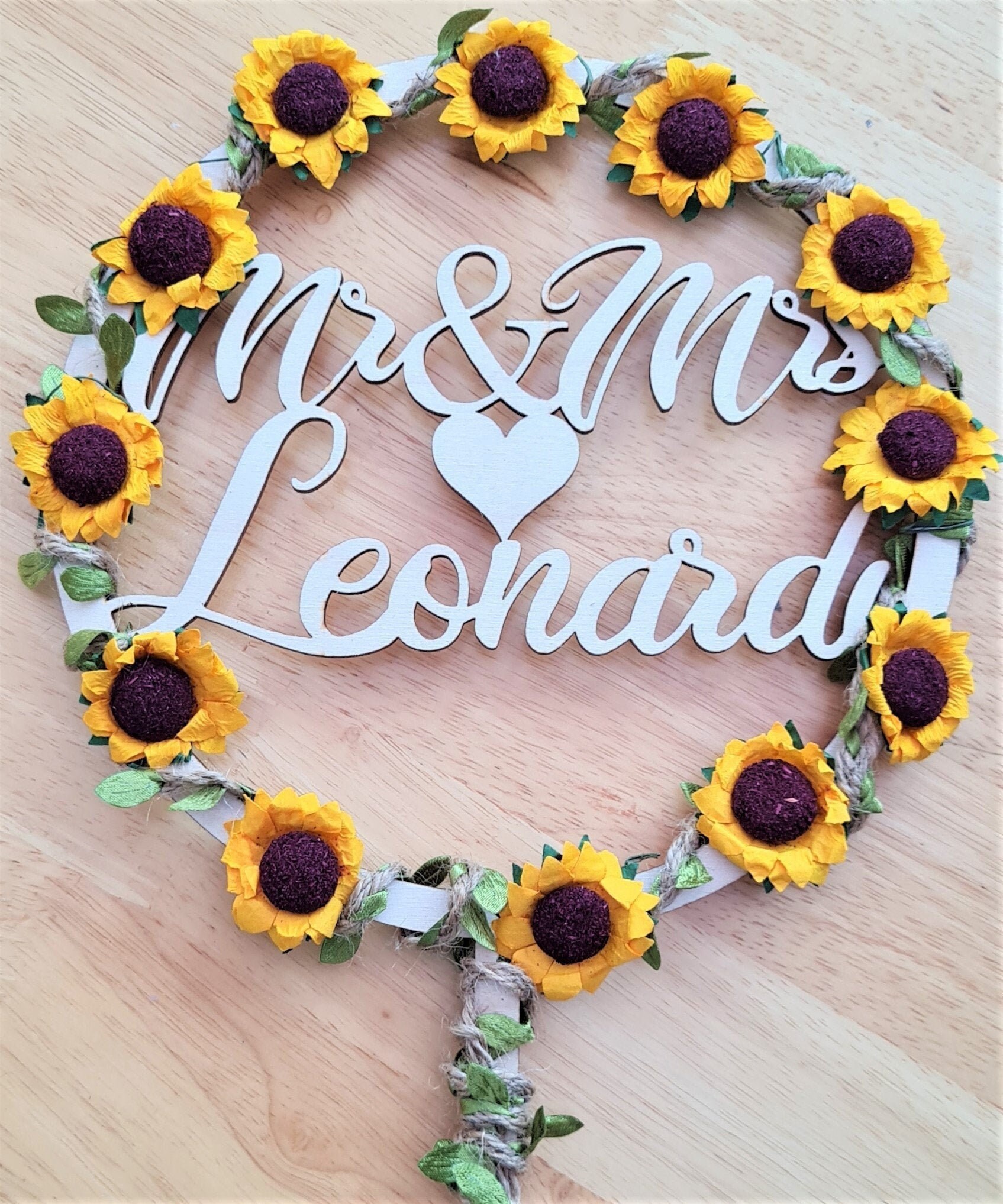 Sunflower Wedding Cake Topper Yellow Custom Wedding Cake Etsy