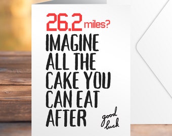 Good luck marathon card, funny marathon card, good luck card for marathon runner, London Marathon card